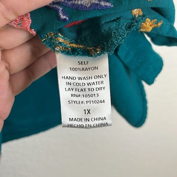 Savanna Jane Floral EMBROIDERED DOLMAN SLEEVE TOP Sz 1X - Picture 8 of 9